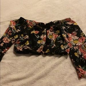 cropped off the shoulder top